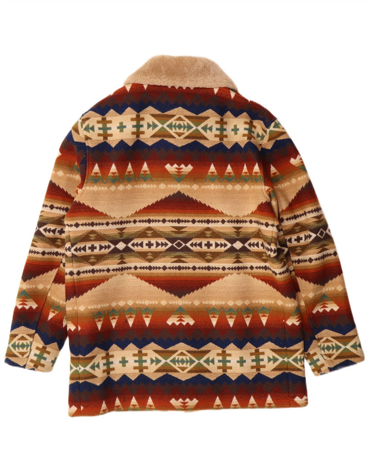 Cappotto da uomo Pendleton UK 40 Grande lana geometrica multicolore azteca