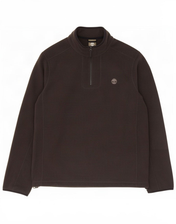 Timberland Maglione in pile da uomo con zip e collo grande poliestere nero