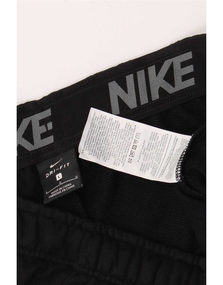 Pantaloni da tuta con grafica Nike Dri Fit da uomo, pantaloni da jogging, grandi, in poliestere nero