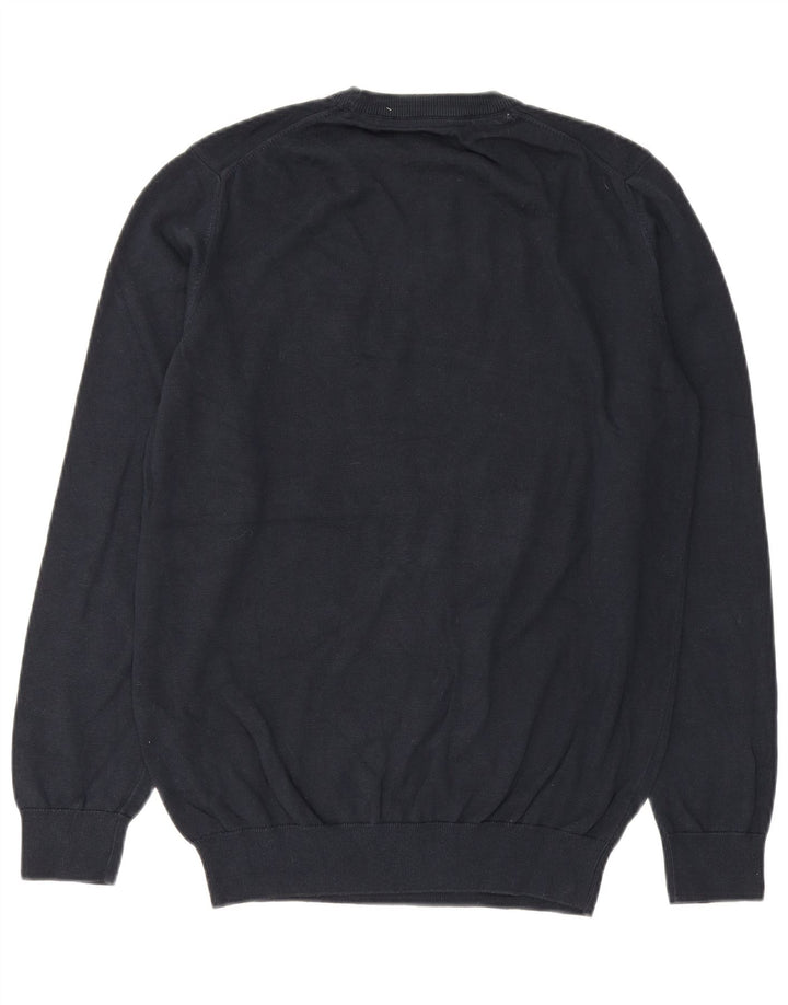 Maglione maglione girocollo da uomo Barbour in cotone blu navy medio