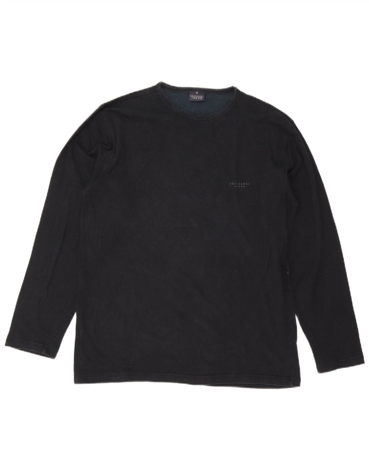 Top Trussardi Jeans Uomo Manica Lunga 2XL Viscosa Nera