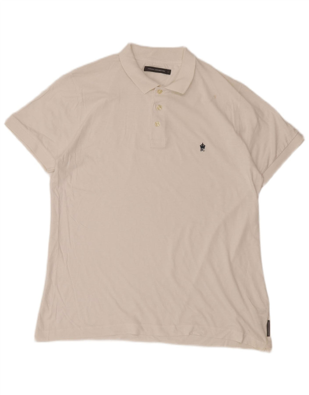 Polo da uomo French Connection grande in cotone bianco sporco