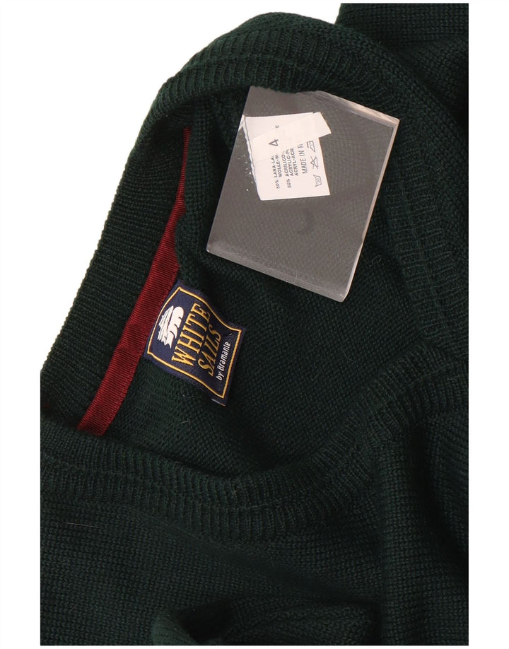 Maglione da uomo con scollo a V White Sails grande lana verde