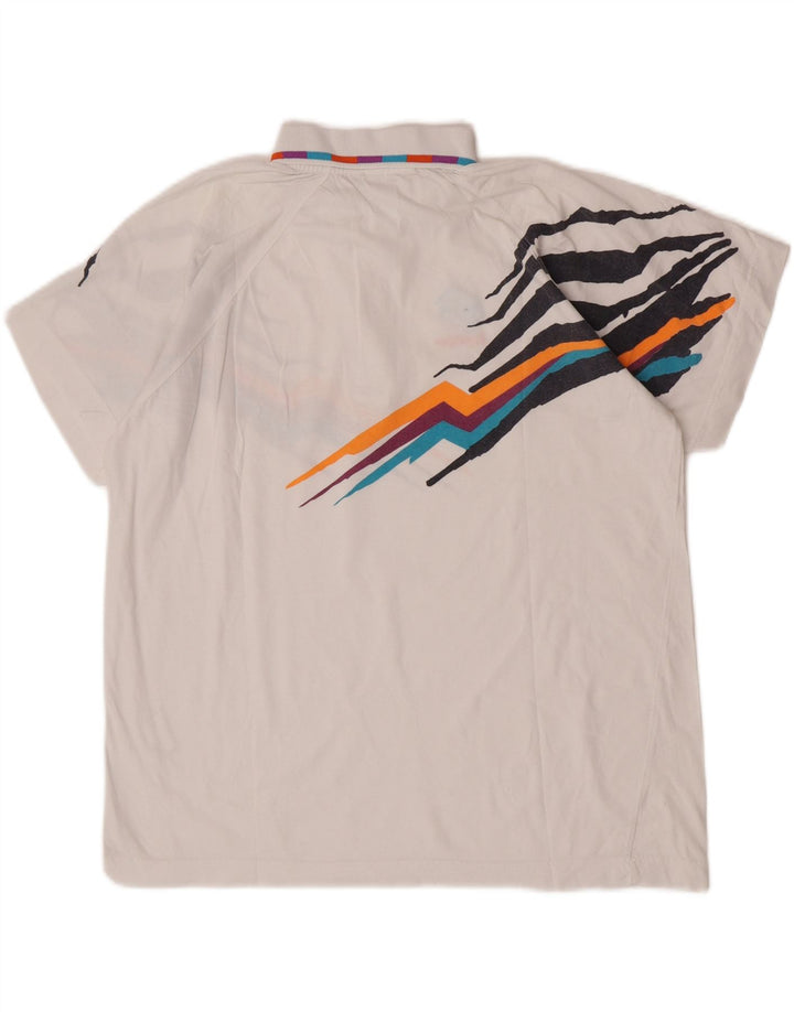 Polo grafica da uomo Lotto Large in cotone bianco
