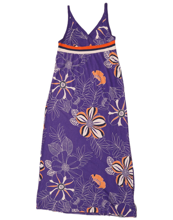 Abito maxi grafico da donna Roxy UK 14 Grande cotone floreale viola