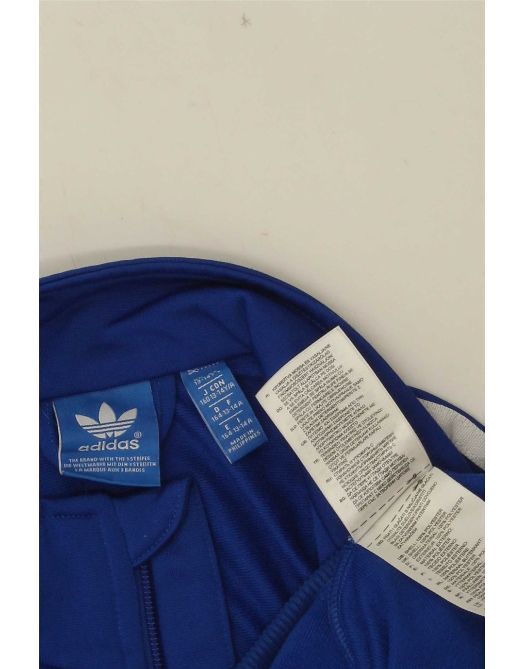 Giacca da ginnastica grafica da ragazzo Adidas 13-14 anni in poliestere blu