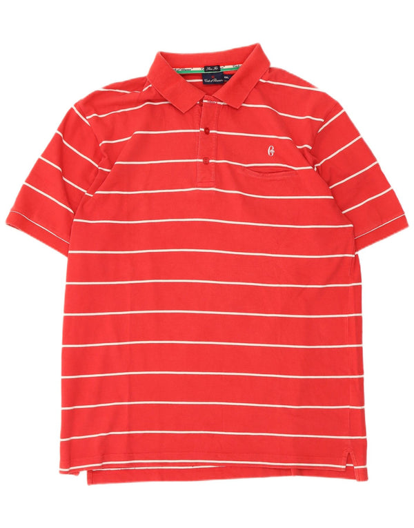 Polo da uomo slim fit Conte of Florence 2XL cotone a righe rosse