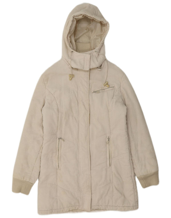 Cappotto imbottito in velluto a coste con cappuccio da donna Pimkie UK 14 Cotone beige medio