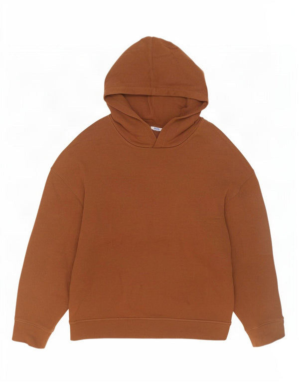 Maglione corto con cappuccio oversize da donna Zara UK 10 piccolo in cotone marrone