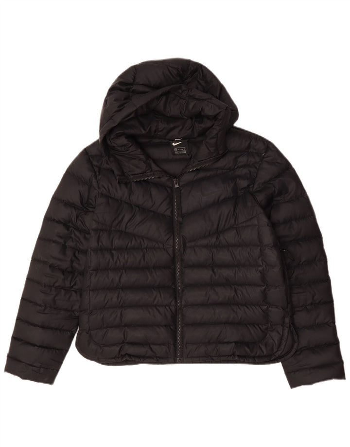 Giacca imbottita oversize con cappuccio Nike da donna UK 6 XS poliestere nero