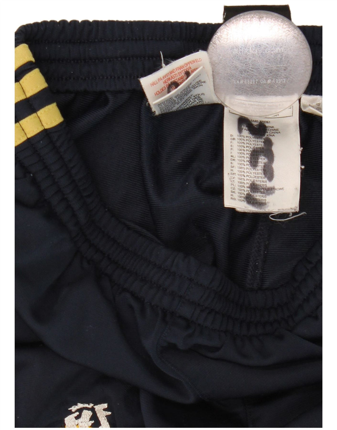 Pantaloni della tuta da ragazzo Adidas 11-12 anni in poliestere blu navy