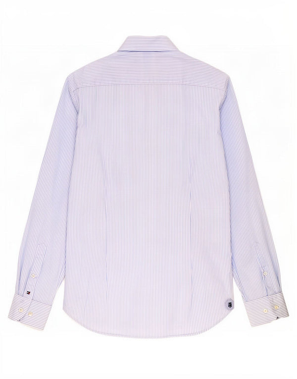 Tommy Hilfiger Mens Tailored Shirt Size 39 15 1/2 Medium Blue Pinstripe