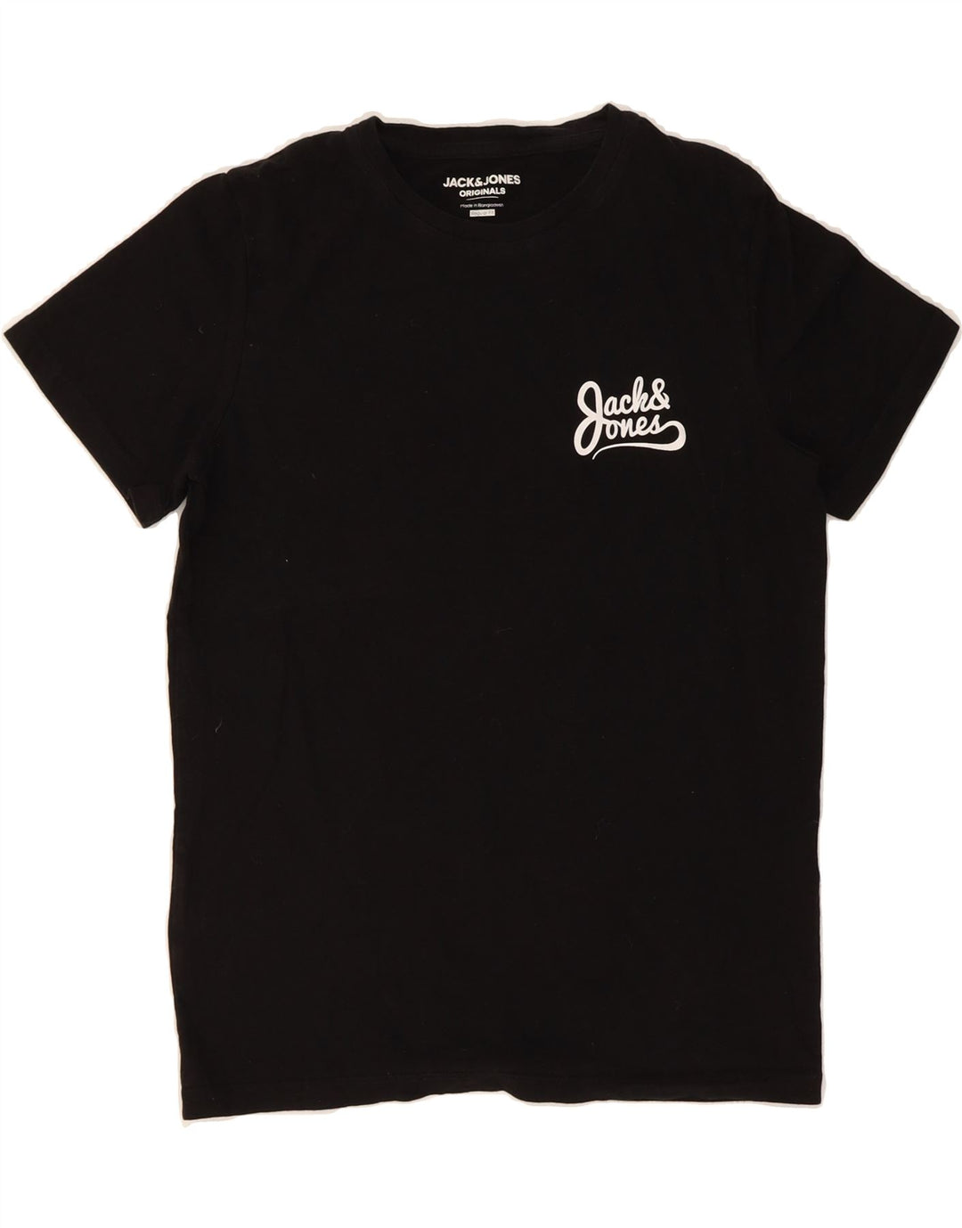 JACK & JONES Mens Regular Fit T-Shirt Top Small Black Cotton Vintage Jack & Jones and Second-Hand Jack & Jones from Messina Hembry 