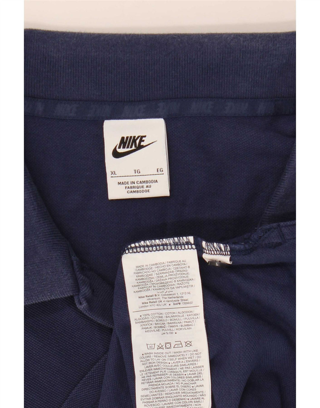 Polo Nike da uomo XL in cotone blu navy