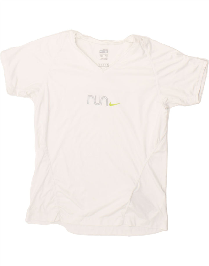 NIKE Womens T-Shirt Top UK 10/12 Medium White Polyester Vintage Nike and Second-Hand Nike from Messina Hembry 