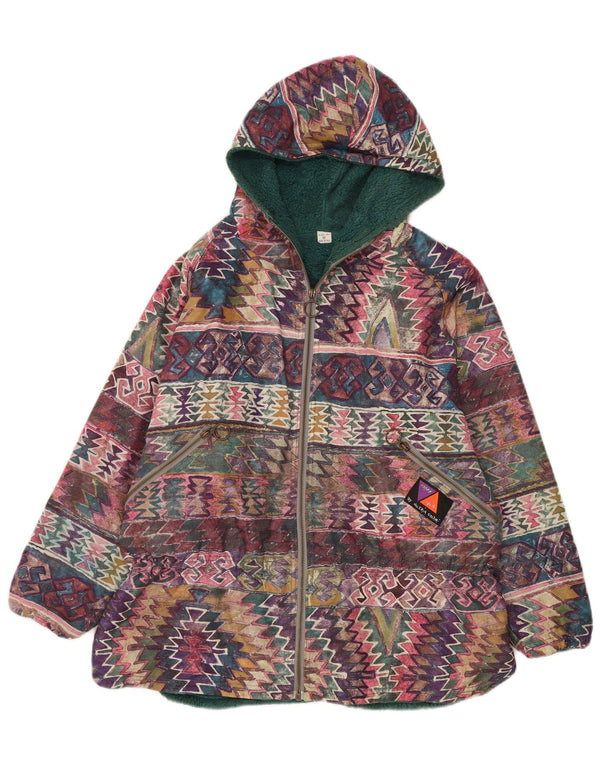 Giacca a vento con cappuccio da donna Crazy Idea UK 14 media multicolore