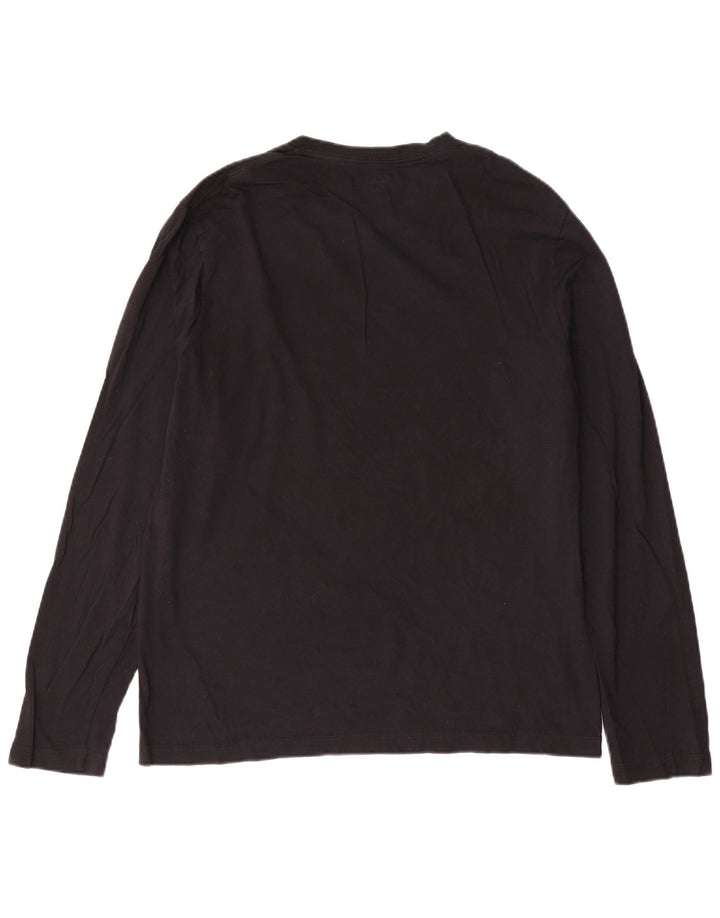 Dkny Top da uomo a manica lunga grande in cotone nero