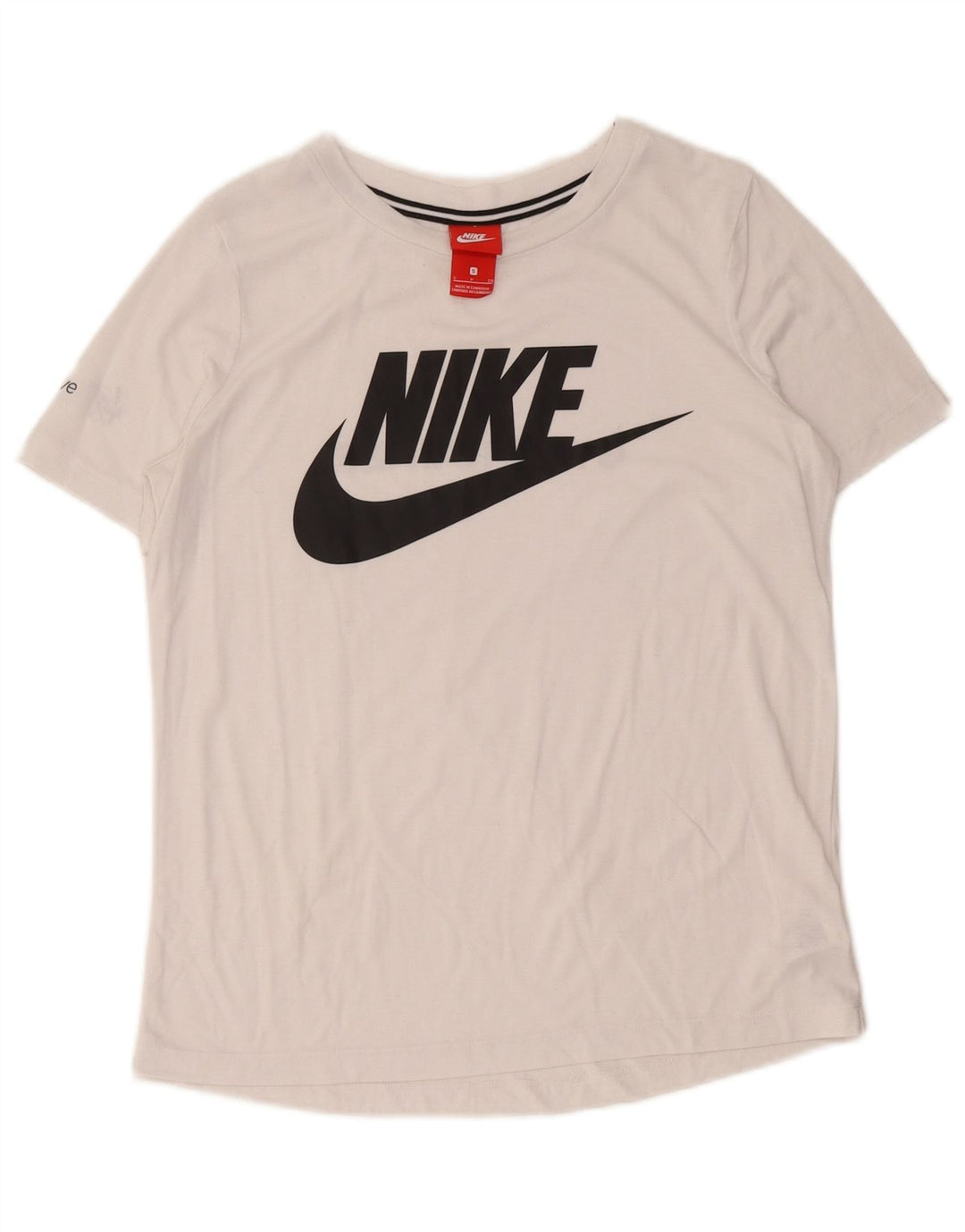T-shirt grafica da donna Nike Top UK 10 piccola bianca in poliestere