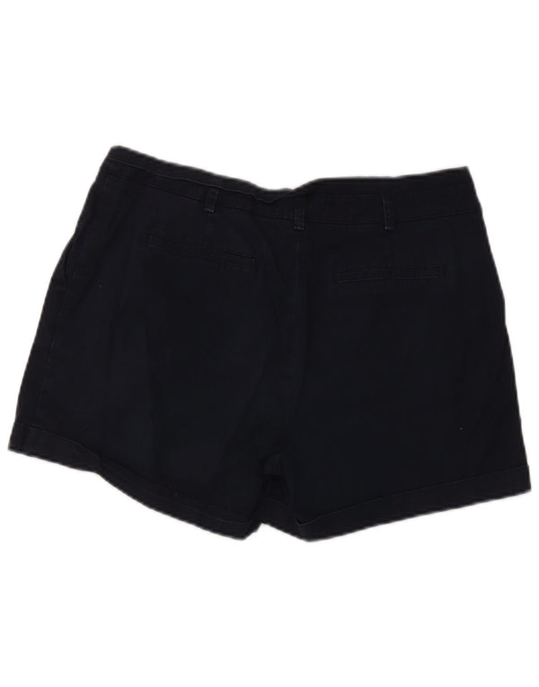 Oasis Womens Pegged Chino Shorts UK 12 Medium W34 Navy Blue Cotton