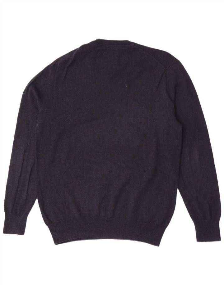 Maglione da uomo con scollo a V Superdry XL in cotone blu navy