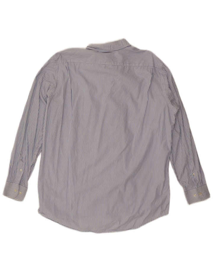 Camicia da uomo LACOSTE taglia 42 grande cotone gessato blu