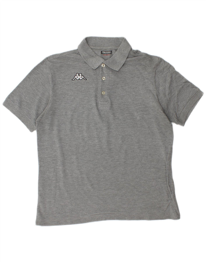 Polo Kappa Uomo In Cotone Grigio Medio