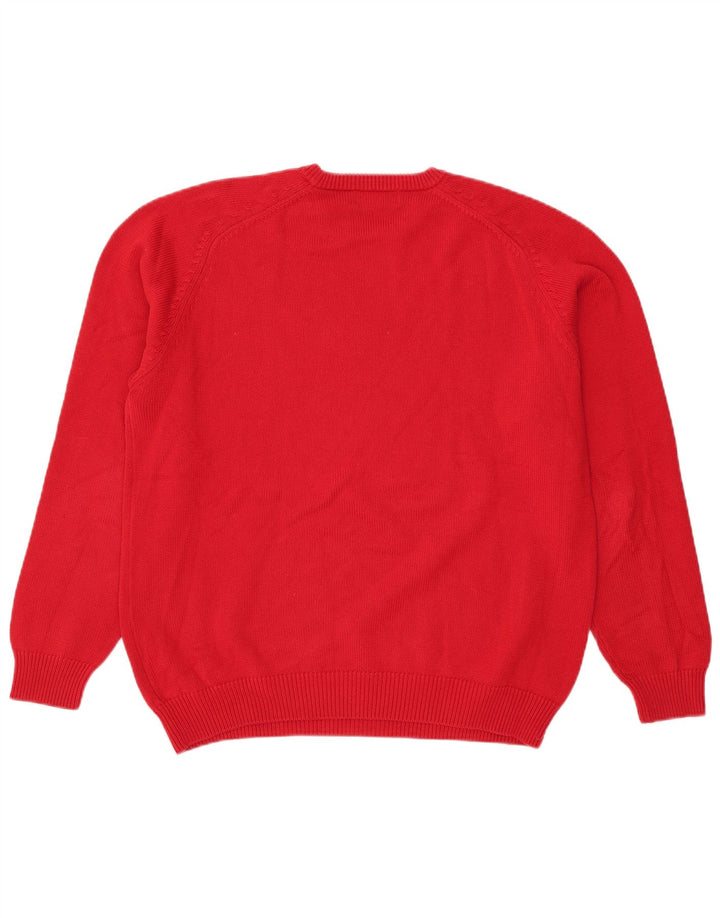 Maglione maglione girocollo da uomo Peter Fitch grande cotone rosso