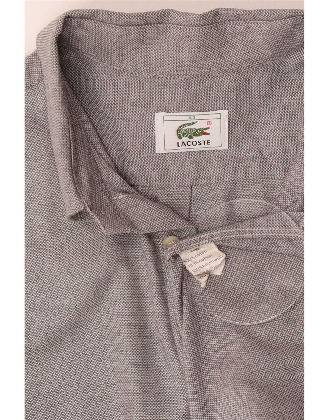 Camicia Lacoste da uomo vestibilità regolare taglia 40 cotone grigio medio classico