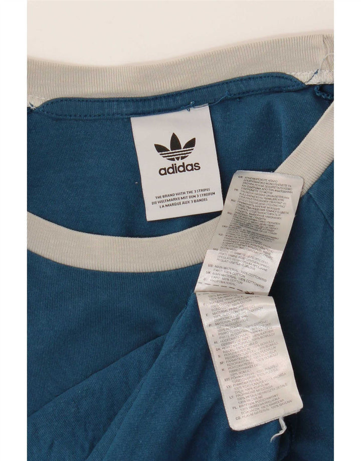 T-shirt da uomo Adidas Top in cotone blu medio