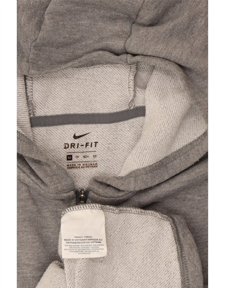 Felpa con cappuccio e zip da donna Nike UK 6 XS poliestere grigio