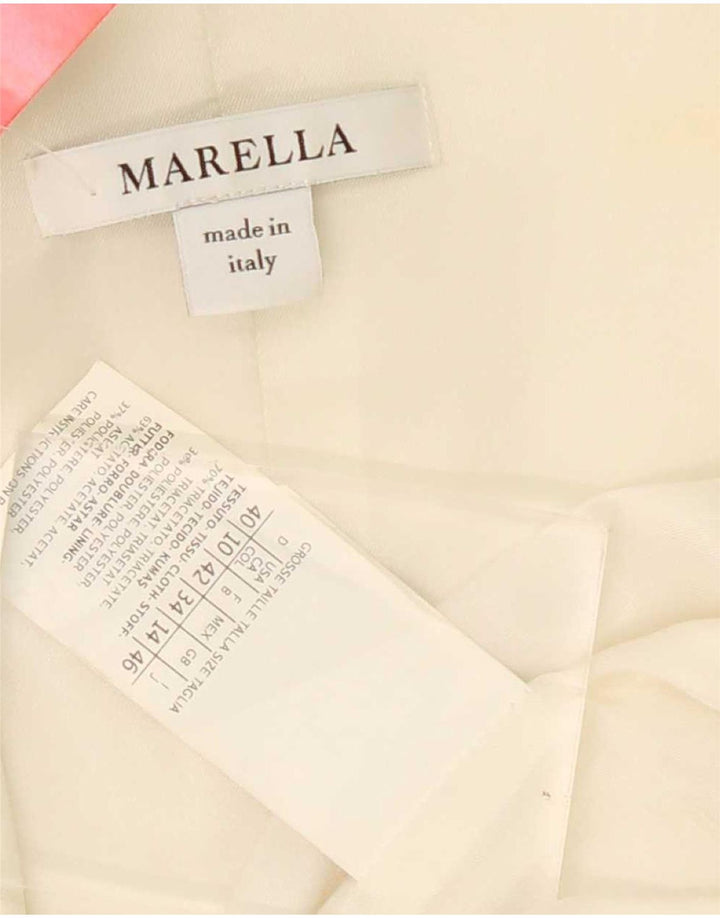 Giacca blazer da donna a 1 bottone Marella UK 14 grande triacetato bianco