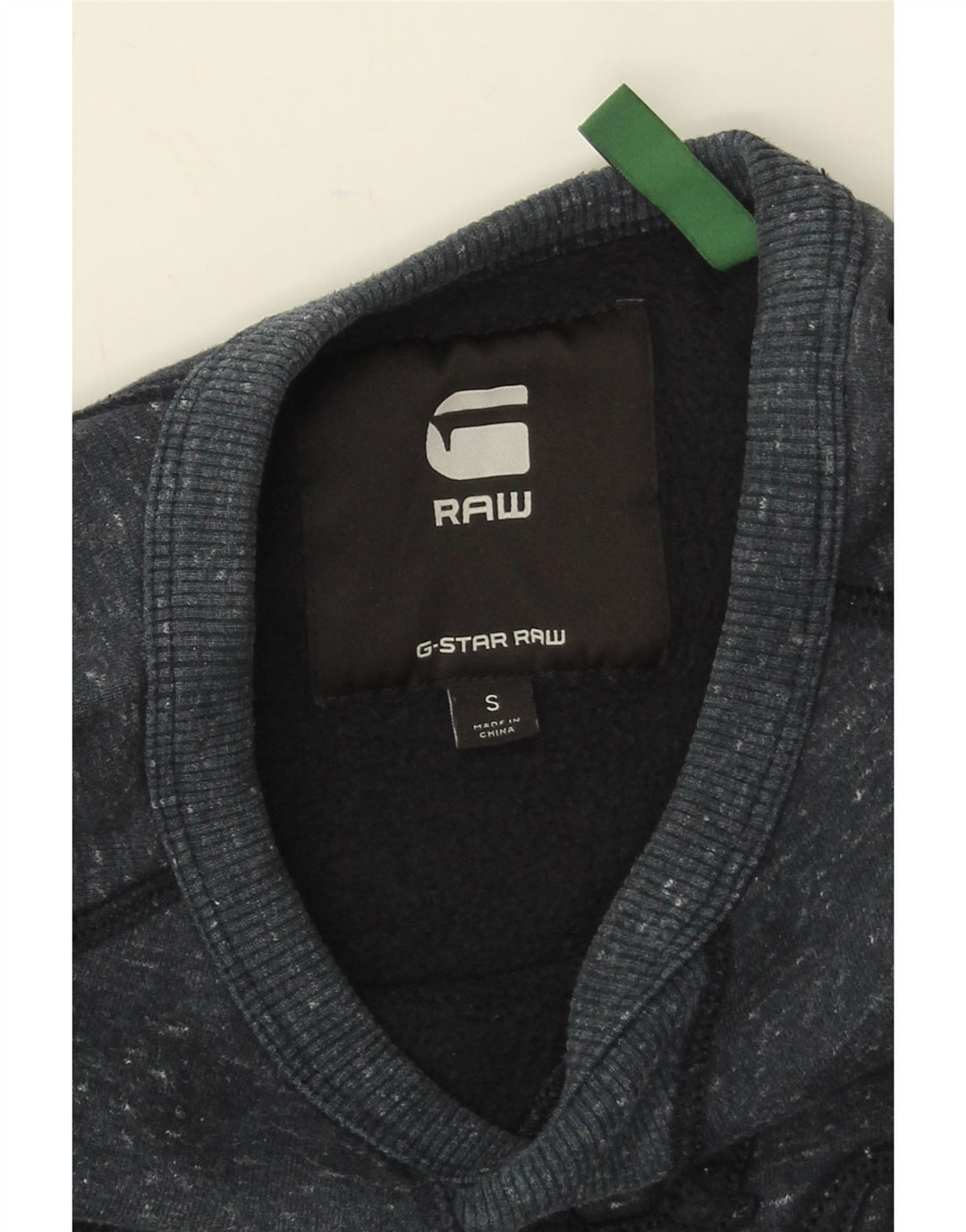 Felpa grafica da uomo G-Star Maglione piccolo in cotone screziato blu navy