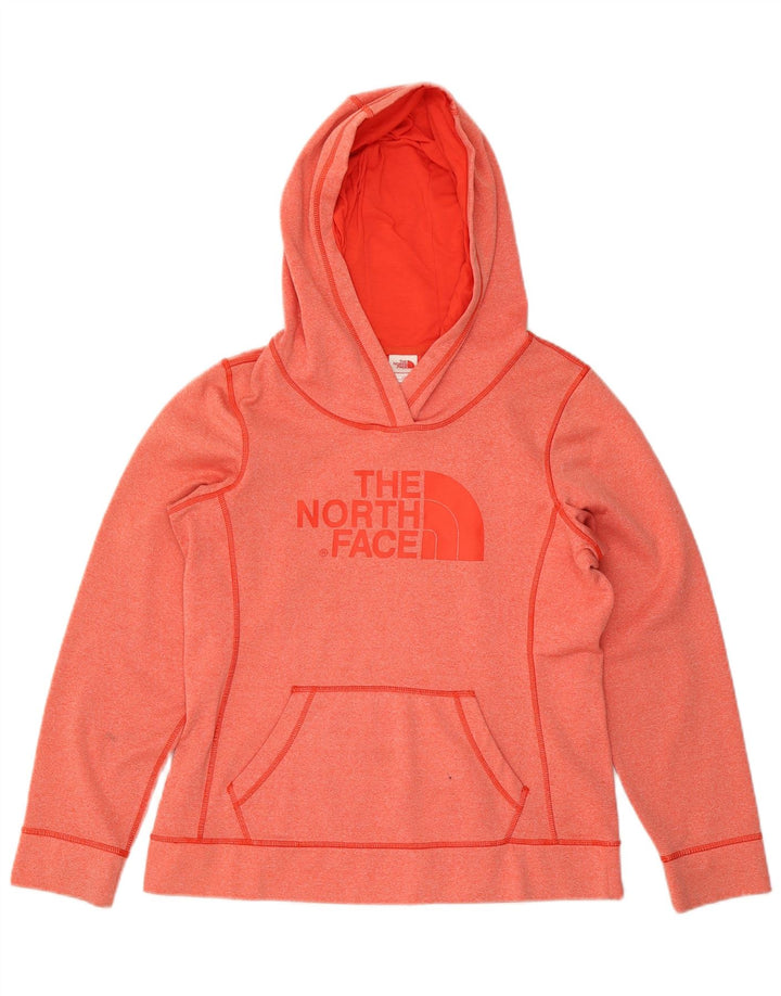 THE NORTH FACE Felpa con cappuccio grafica da donna UK 14 Large Arancione Poliestere