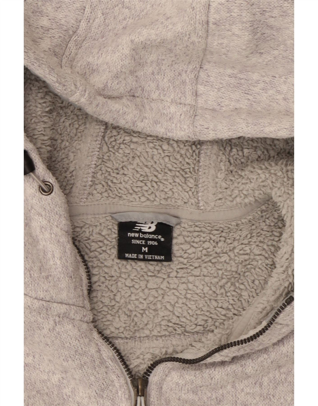 Maglione con cappuccio e zip da donna New Balance UK 14 Poliestere grigio medio
