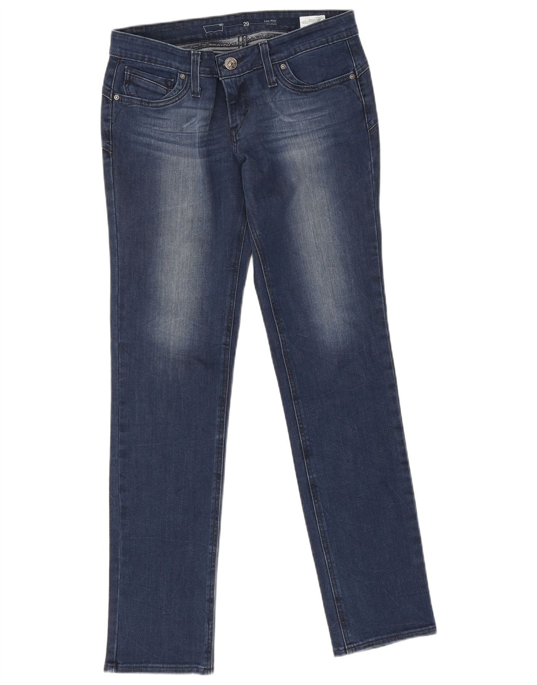 Jeans dritti a vita bassa da donna Levi's W29 L32 cotone blu