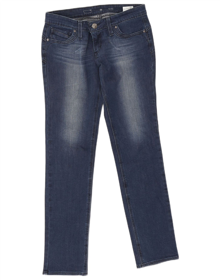 Jeans dritti a vita bassa da donna Levi's W29 L32 cotone blu