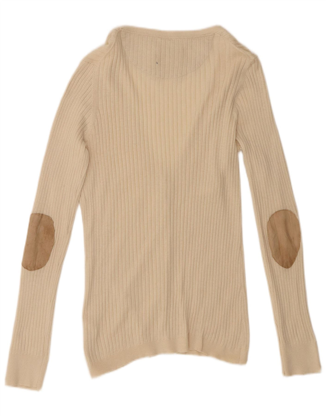 Maglione cardigan da donna Massimo Dutti UK 16 grande cotone beige