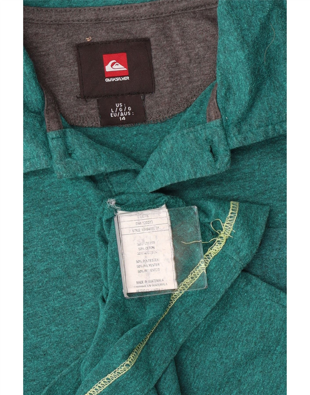 Polo Quiksilver da bambino 13-14 anni in cotone screziato verde