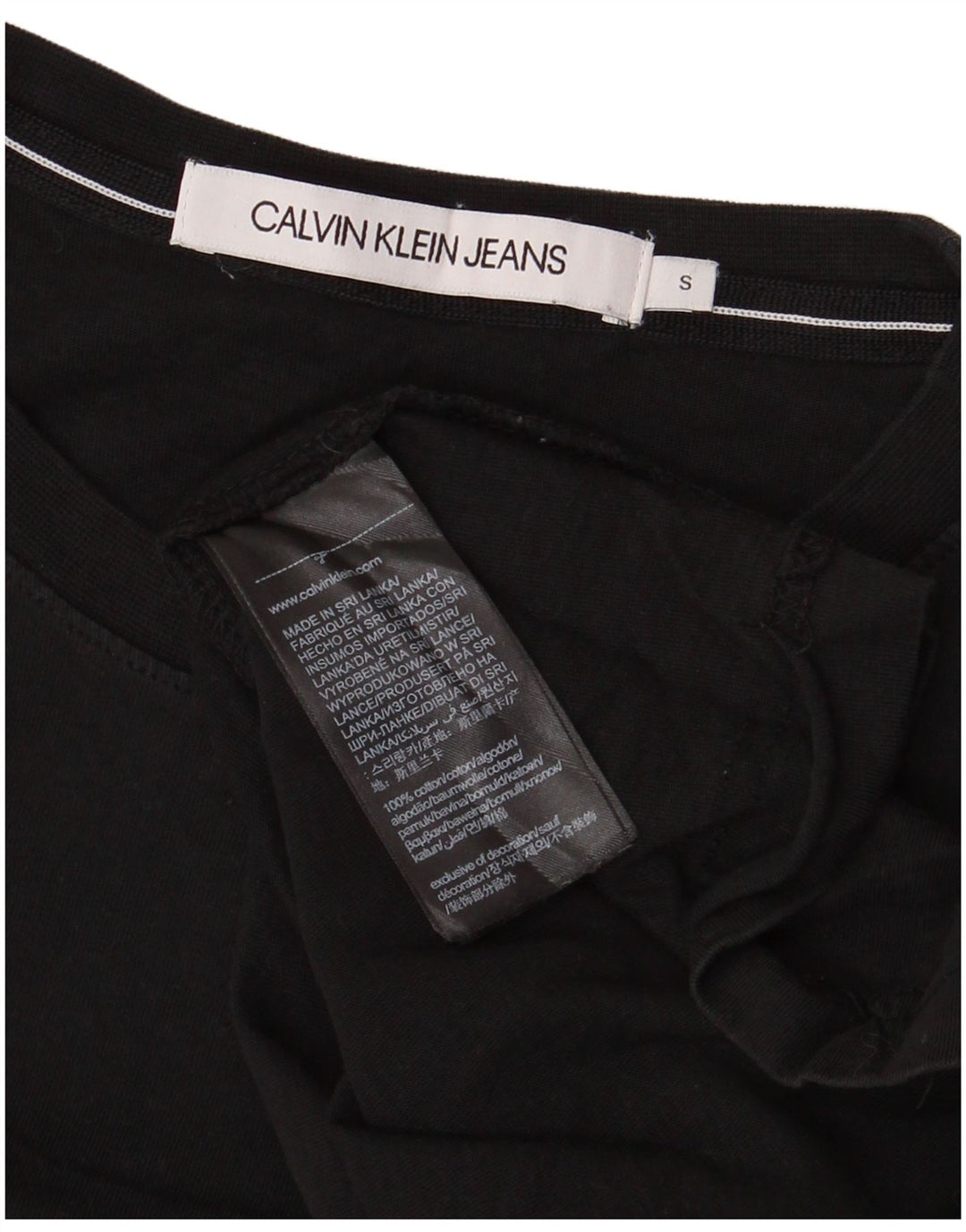 CALVIN KLEIN JEANS T-shirt grafica da uomo Top piccola in cotone nero
