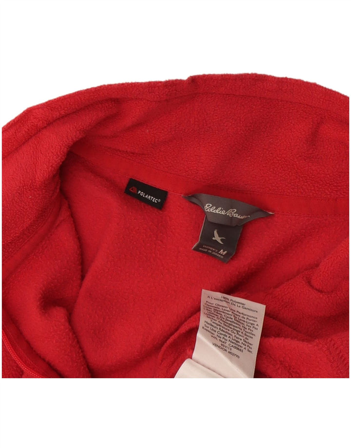 Maglione in pile da donna con collo con zip Eddie Bauer UK 14 poliestere rosa medio