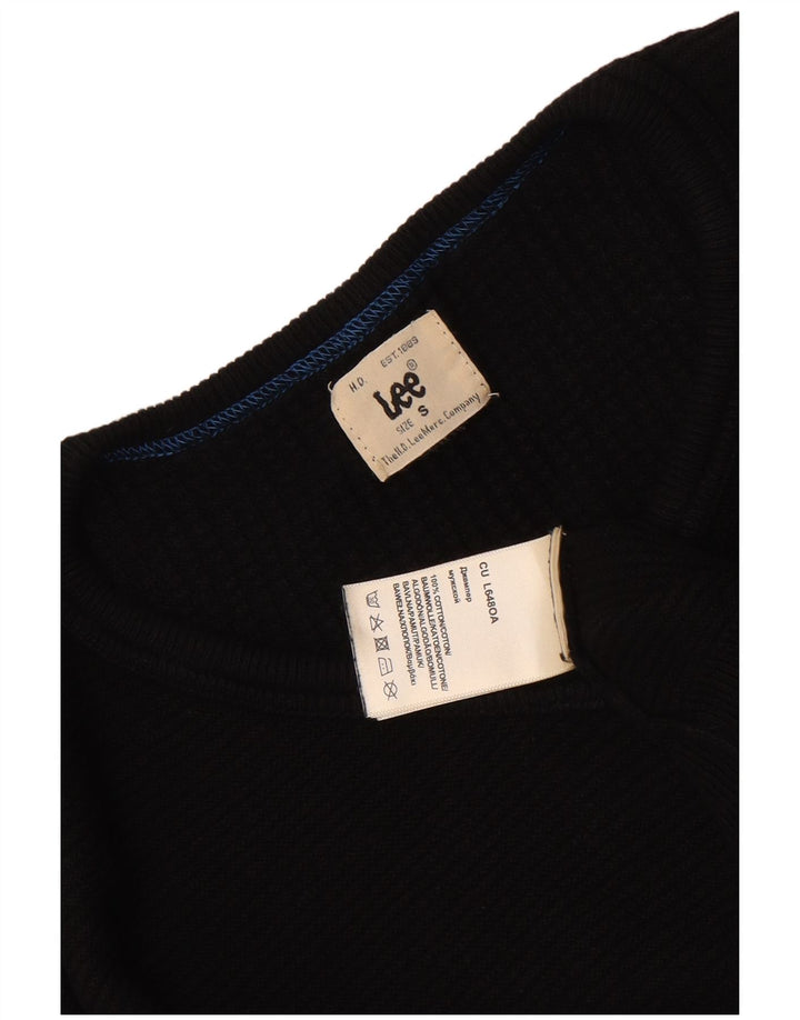 Maglione Lee da uomo con scollo a V piccolo cotone nero