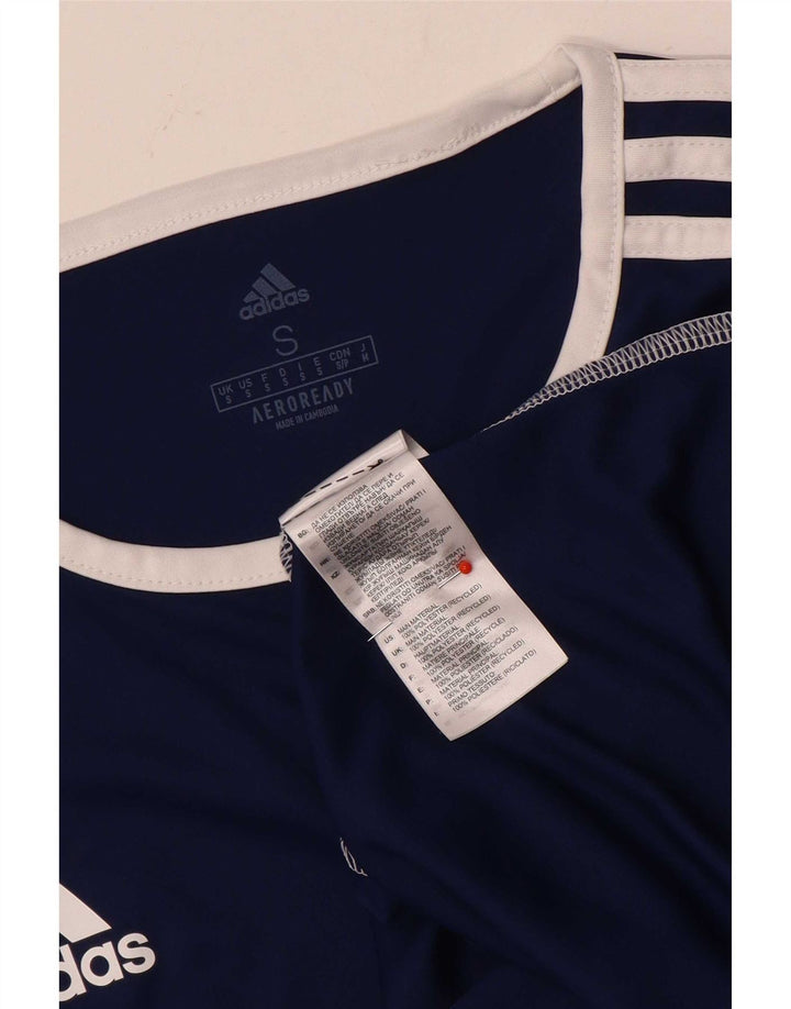 Maglietta Adidas Aeroready da uomo, piccola, in poliestere color block blu navy