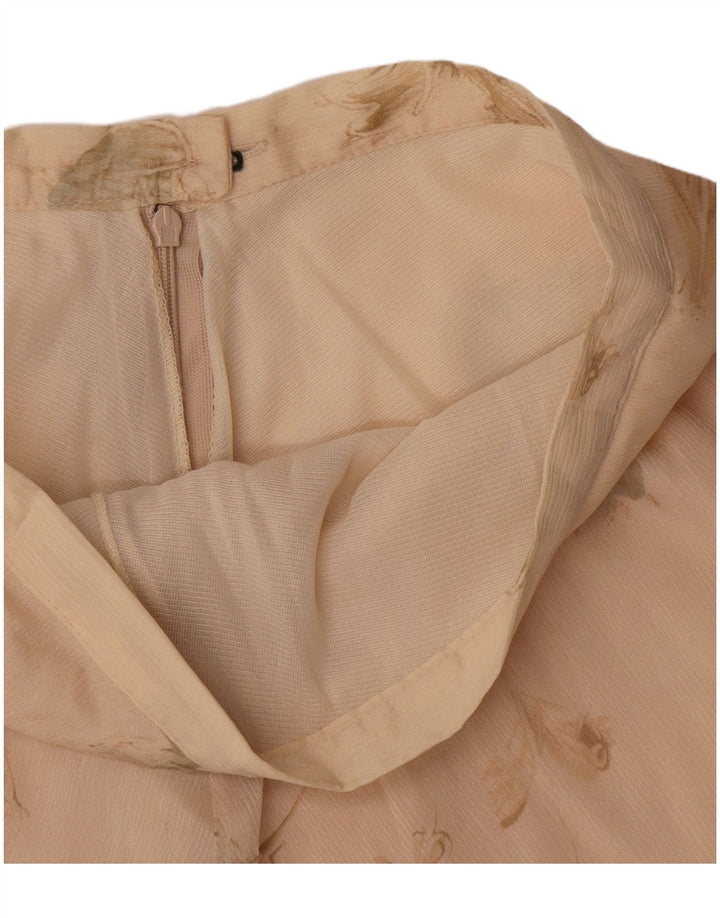 Minigonna vintage da donna W28 floreale beige medio