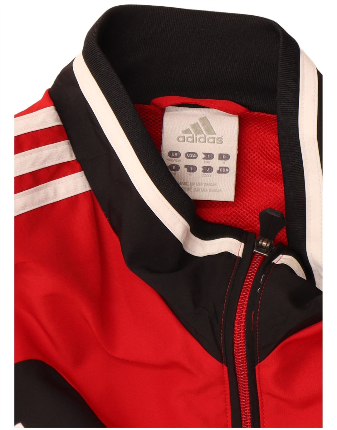 ADIDAS Giacca da tuta grafica da uomo UK 46/48 XL Rosso Colourblock
