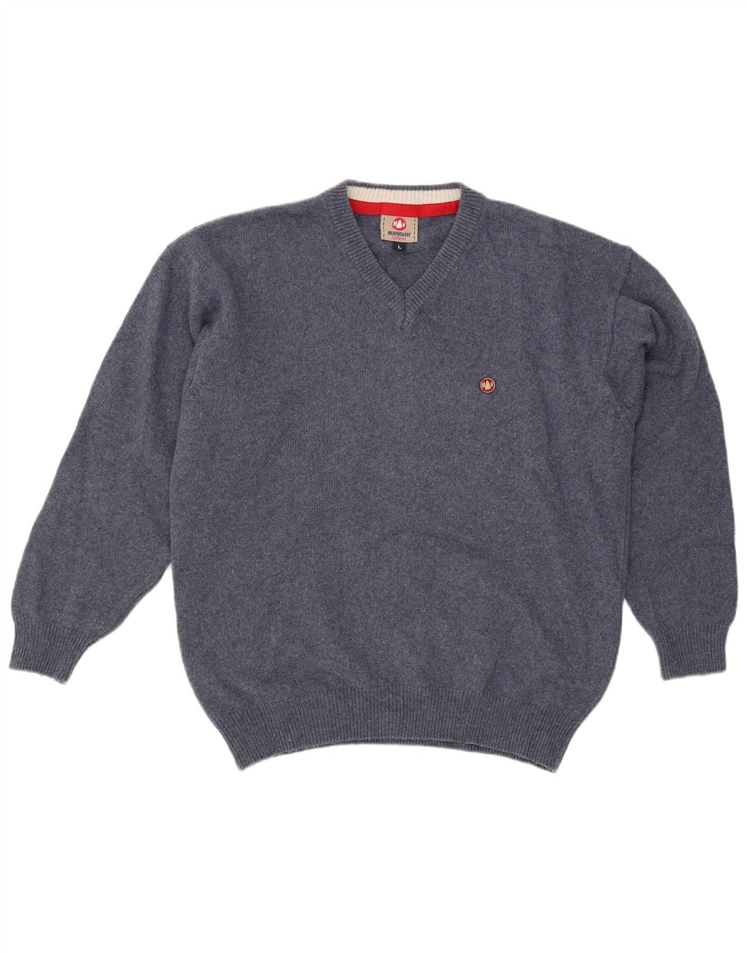 Murphy & Nye Maglione da uomo con scollo a V, grande lana blu