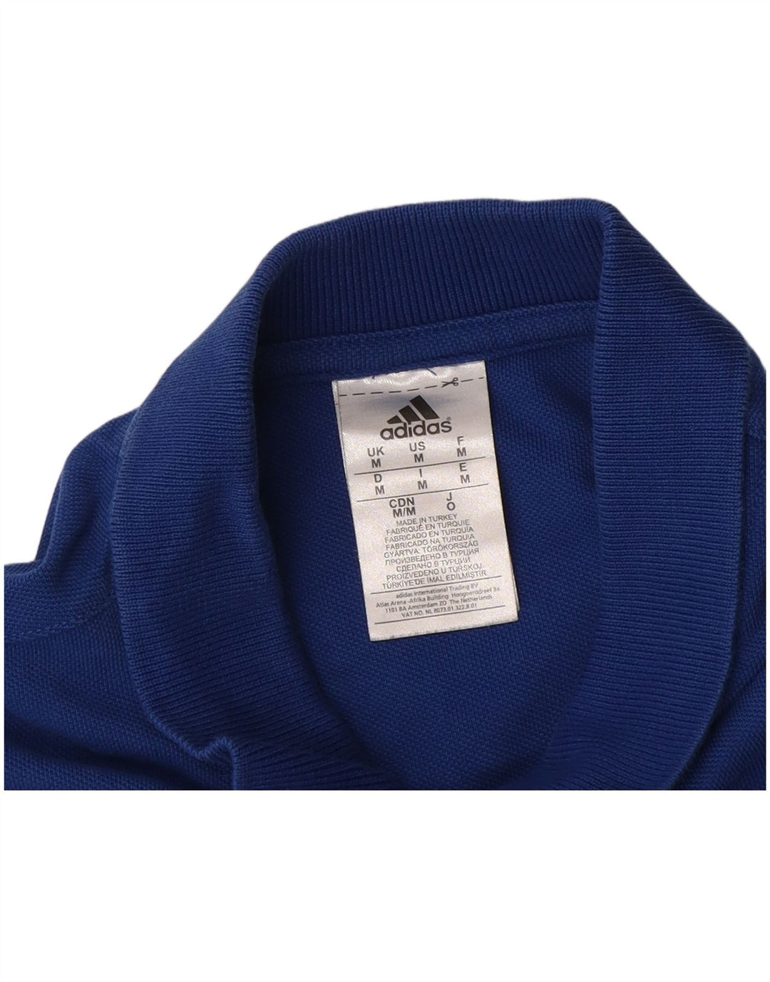 Polo grafica da uomo Adidas in cotone blu medio