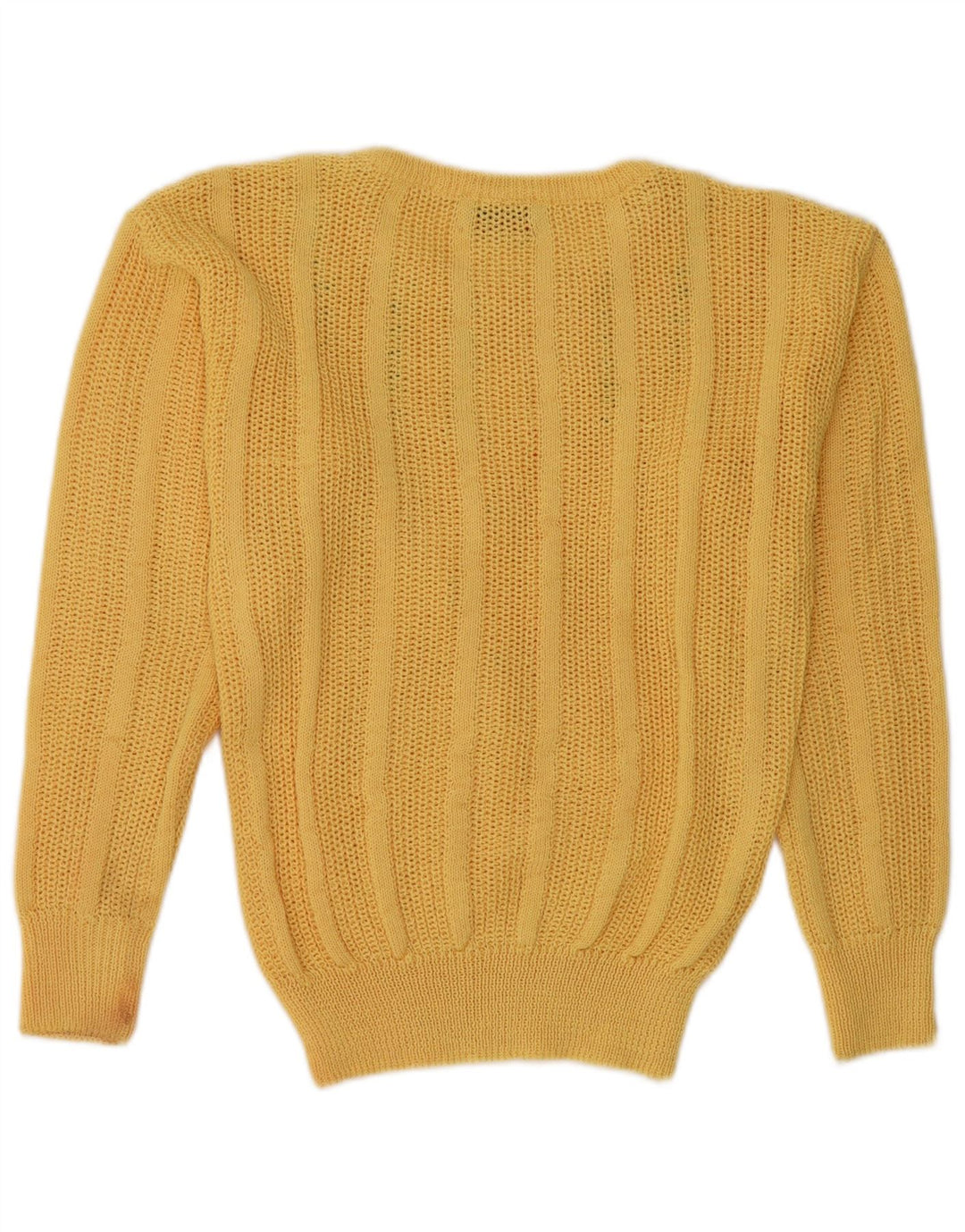 Maglione maglione con scollo a barca da donna VINTAGE UK 12 Acrilico giallo medio