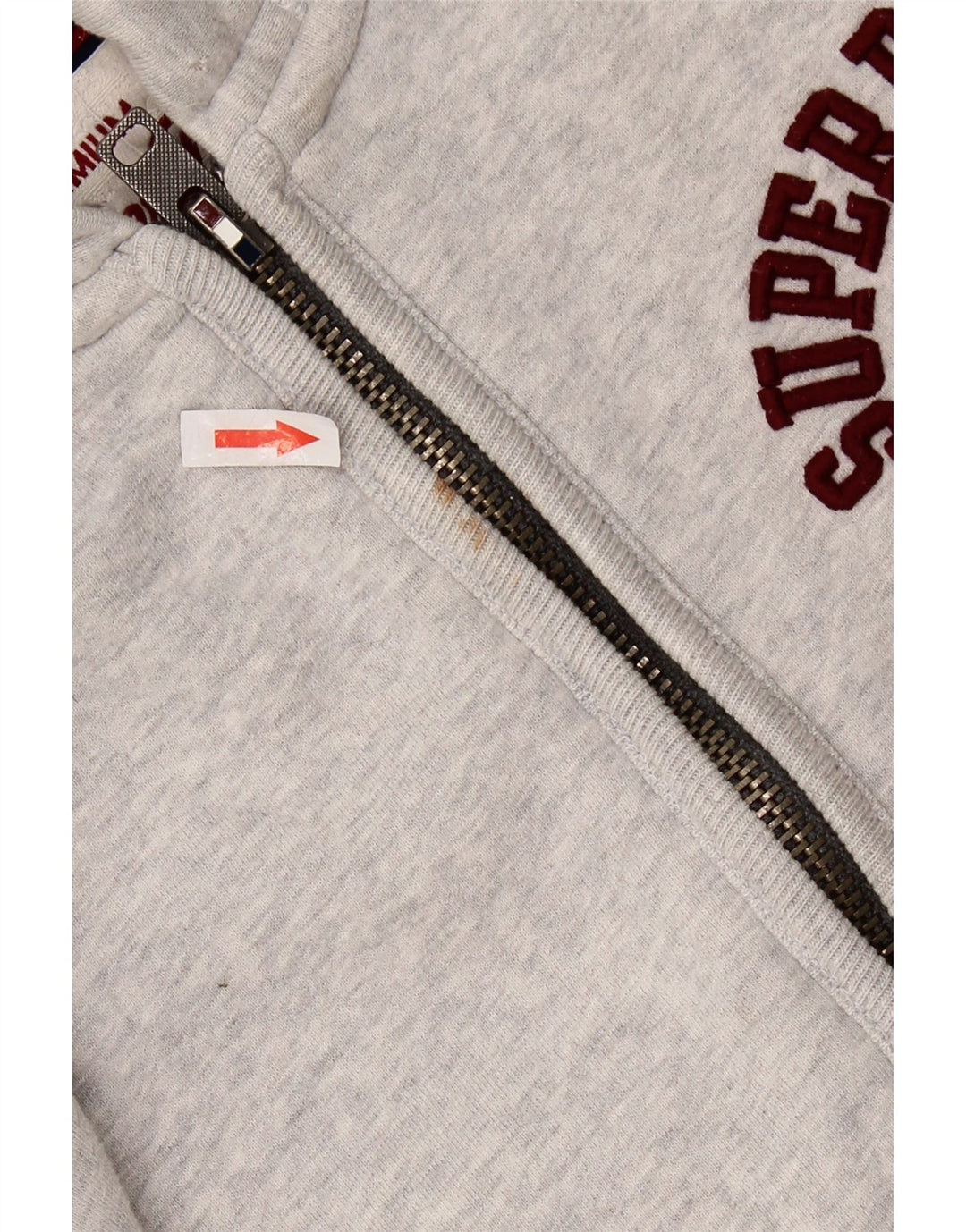 Maglione con cappuccio e zip grafica da uomo SUPERDRY piccolo in cotone grigio