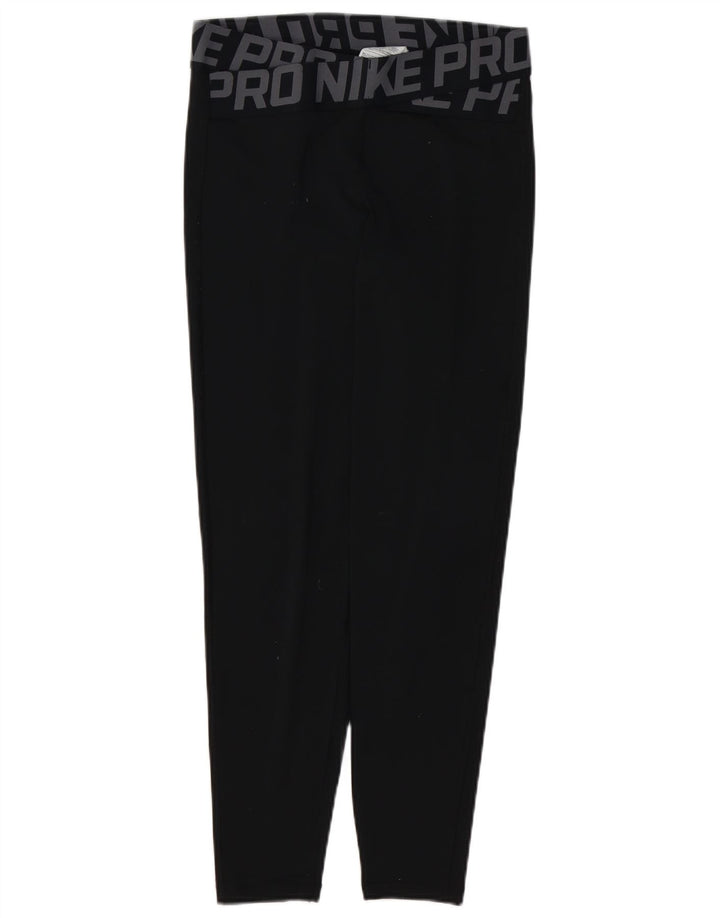 Leggings grafici NIKE Dri Fit da donna UK 12 medio nero poliestere