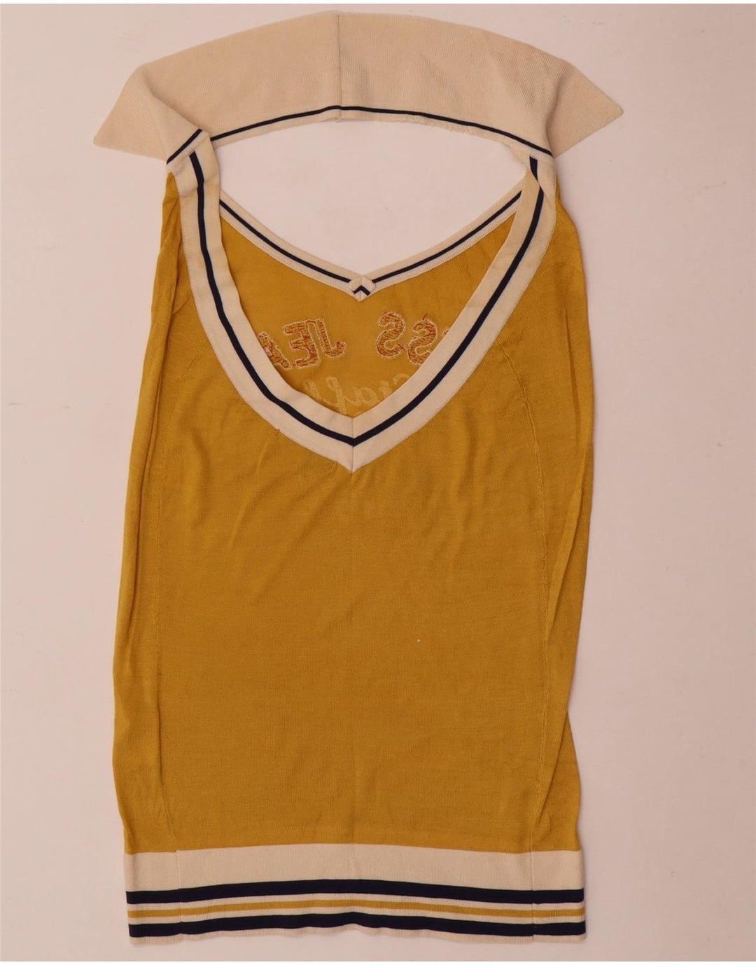 Guess Top con allacciatura grafica da donna UK 12 Seta color block giallo medio